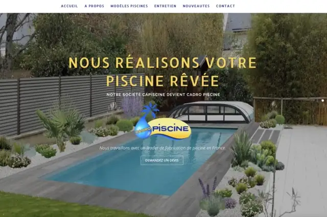 Site internet Cadro piscine